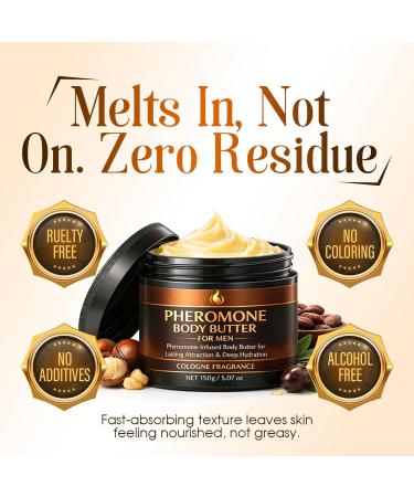 MULLEIN DIFFUSER Pheromone Body Butter for Men Rich Moisturizing Body Butter with Scent Non-Greasy Daily Body Care for Smooth Hydrated Skin (2) - Buy Online on GoSupps.com