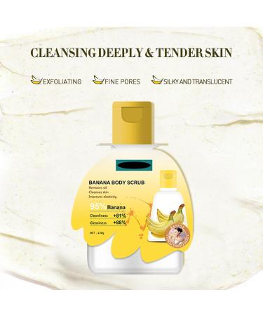 Banana Body Scrub Natural Body Exfoliator Scrub Dead Skin Remover for Body Moisturizing & Nourishing Banana Facial Scrub Exfoliating Scrub for Body Deep Cleansing Removes Oil 120g - Buy Online on GoSupps.com