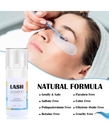 Lash Shampoo Kit for Eyelash Extensions - Extension Cleanser with Brushes for Salon & Home Use - 50ML - Buy Online on GoSupps.com