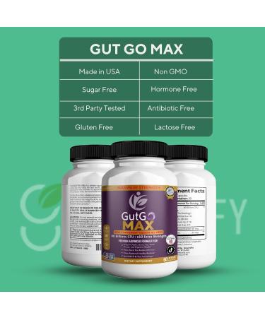 GREENVIFY GutGo Max Probiotic Supplement 40 Billion CFU 60 Capsules Maximum Strength Gluten Free Sugar Free (5) - Buy Online on GoSupps.com