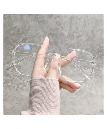 Www reading glasses 2021 Anti Blue Light oversized reader glasses computers for women & men Transparent glasses glasses frame fo RTV tablet or cell phone (color: transparent size: +150)