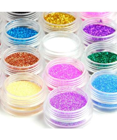 Nail Glitter 45 Colors Nail Glitter Flakes Art Pigment Dust Powder for Face Body Eye Nail glitter - Buy Online on GoSupps.com