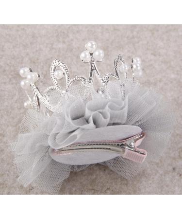 Nishine Baby Crown Hairpins | Princess Tiara Hair Clips for Girls | Silver Tulle Net Tiaras - Perfect Kids Gift - Buy Online on GoSupps.com