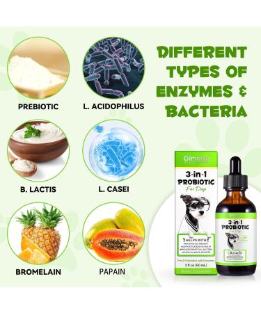 Probiotic for Dogs Natural 3 in 1 Dog Probiotic Drops Helps Relieve Diarrhea Supports Gut Health Itchy Skin Allergies Immunity Digestive Enzyme for Dog Supplement Bacon Flavor - 2 fl.oz - Buy Online on GoSupps.com