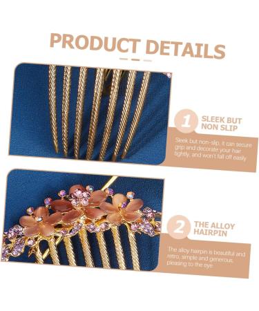 Mikinona Opal Comb Side Hair Clip Wedding Hair Accessories for Brides Floral Hair Clips Small Tooth Comb Bridal Hair Clip Hair Comb Clip Wide Tooth Combs for Women Hair Topper Alloy Purple - Buy Online on GoSupps.com