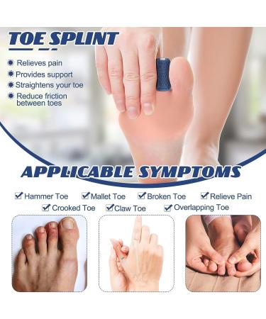 Buy Hammer Toe Corrector for Men & Women | 4-Piece Toe Straightener Set | Practical Support & Wraps for Curled & Broken Toes (Blue - Buy Online on GoSupps.com