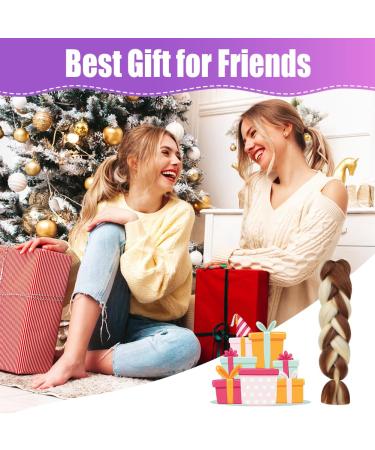 Aomig Braids Extensions - 24 Strands Synthetic Hair for Braiding in Brown/Cream - Perfect for Box Braids & Lichen Styles - Buy Online on GoSupps.com