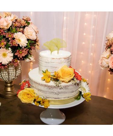 KIPTVO 6PCS Ginkgo Leaves Cake topper Acrylic Leaf Gold Cupcake Topper For Baby Shower Diy Birthday Party Wedding Valentine's Day - Buy Online on GoSupps.com