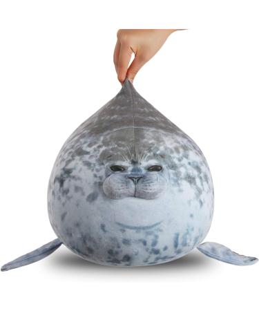 Yewrrite Seal Pillow 60CM - Cute Chubby Seal Plush Toy Stuffed Animal - Soft Cotton Hugging Pillow - Back Cushion - Grey - Buy Online on GoSupps.com