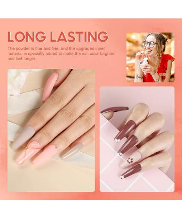 Dipping Powder Nail Kit Starter with Nail Drill - 6 Color Set with Glitter and Essential Liquid, Manicure Tools Gift for Women - Buy Online on GoSupps.com