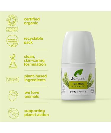 Dr Organic Tea Tree Deodorant 50 ml - Buy Online on GoSupps.com