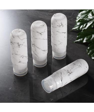 Gemice Travel Bottles Set - TSA Approved, Leak Proof, Silicone 3oz Containers for Toiletries - 4 Pack (White) - Buy Online on GoSupps.com