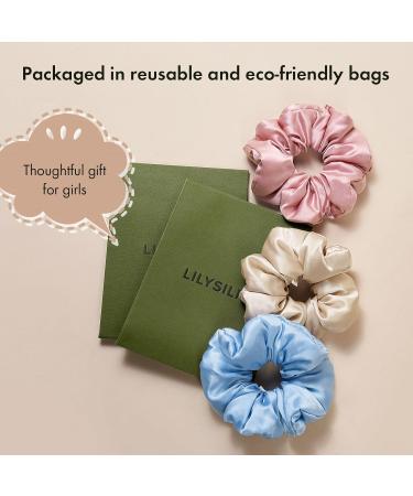 LILYSILK Women's 100% Mulberry Silk Big Hair Scrunchies Ladies Pure Silk Filled Giant XL Ponytail Holder Oversized Elastic Hair Tie Band Large Jumbo Hair Bobble for Breakage Prevention(Ice Blue) - Buy Online on GoSupps.com