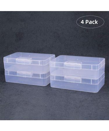 4 Pack Clear Plastic Box Container Storage Organizer with Hinged Lid - 5.5x3.5x1.5 - Buy Online on GoSupps.com