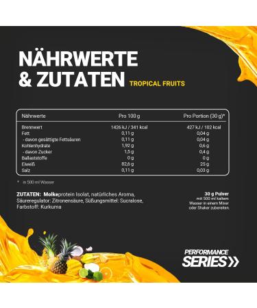 Clear Whey Protein Isolate Shake - Tropical Fruit Flavor (1000g) | High-Quality Refreshing Protein Drink for International Shipping - Buy Online on GoSupps.com