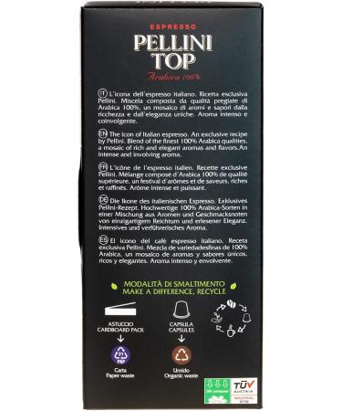Pellini Caf Top 100% Arabica 120 Nespresso Compatible Coffee Capsules with Intense and Enveloping Aroma and Delicate Roasting Compostable and Self-Protected 12 Packs of 10 Capsules - Buy Online on GoSupps.com