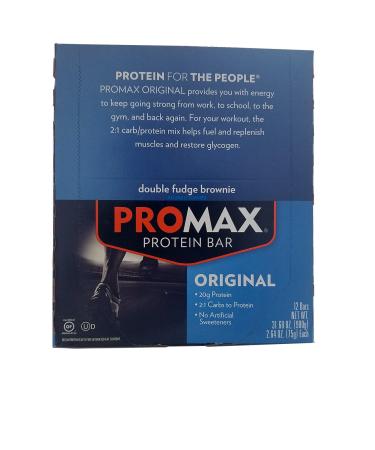 Promax Protein Bar Double Fudge Brownie - 12 - 2.64 oz (75 g) bars 31.68 oz (900 g)