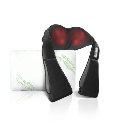 Donnerberg Gift Set Black Neck Massager + Bamboo Pillow Gift for Women and Men Gift Idea High Quality Gifts