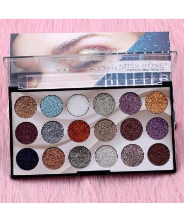 18 Colors Eyeshadow Glitter Palette - Shimmer Metallic Pigment Makeup for Party & Cosplay - Buy Online on GoSupps.com