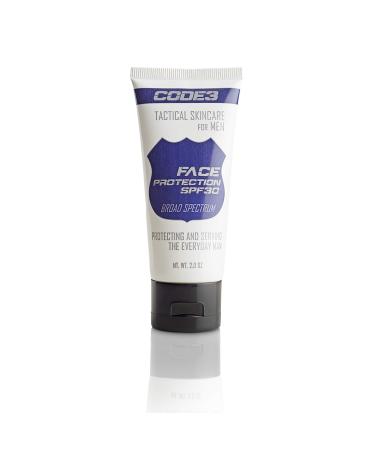 CODE 3 Face Protection for Men with Broad Spectrum SPF 30  formulated to protect face and bald heads - Best Anti-Aging and Oxybenzone Free Daily Moisturizer Sun Screen.