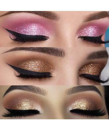 DE'LANCI Liquid Glitter Eyeshadow Set - High Pigmented Quick-Drying Metallic Shades - Long Lasting Eye Makeup in Gold, Silver, Pink, Red, Brown & Nude - Perfect Christmas Gift - 6 Colors - Buy Online on GoSupps.com