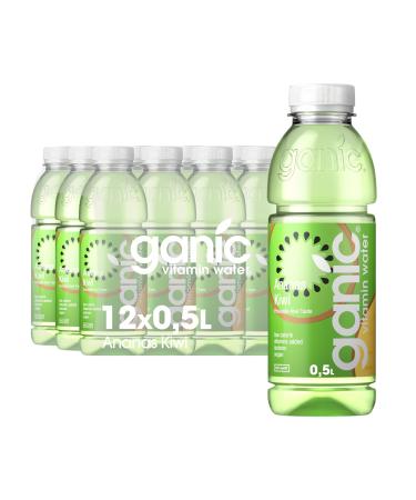 Ganic Ananas -Kiwi -Physalis - flavored water vitamin water - vitamin B6 and B12 - low in calories vegan - without preservatives and allergens - 100% recycled PET (12 x 500 ml) pineapple kiwi