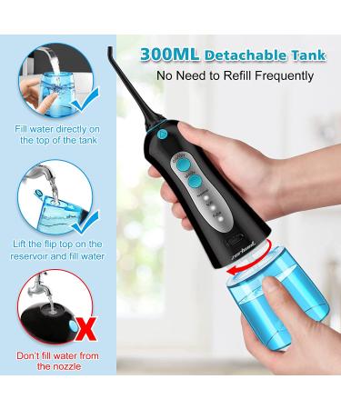Water Flosser Cordless Teeth Cleaner - IPX7 Waterproof Oral Care for Braces & Bridges | Detachable Tank & 4 Jet Tips - Buy Online on GoSupps.com