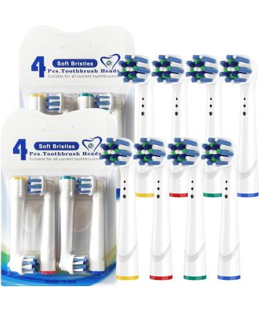 Oral B Cross Action Replacement Brush Heads - 8 Pack Blue Compatible with Oral B Electric Toothbrush - Buy Online on GoSupps.com