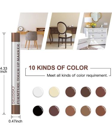 SEISSO Furniture Repair Wax Crayon Kit - 10 Colors | Premium Wood Scratch Remover for Floor, Table, Door, Cabinet - Buy Online on GoSupps.com