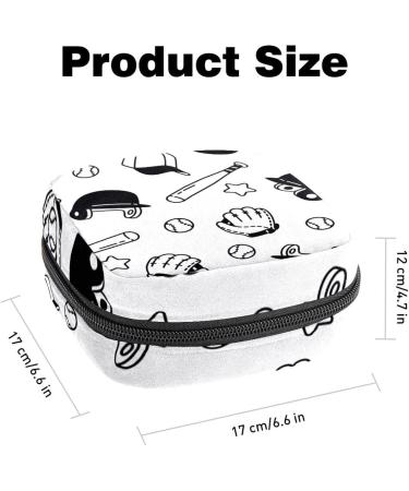 GIAPB Period Bag Sanitary Napkin Storage & Travel Makeup Bag - Baseball and Helmet Design - Buy Online on GoSupps.com
