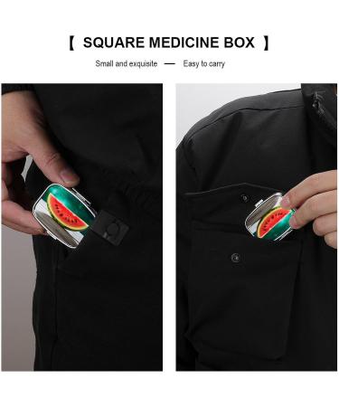 Watermelon Smiley Print Pill Box | 2 Compartment Portable Medicine Organizer - Ideal for Pocket & Purse - Buy Online on GoSupps.com
