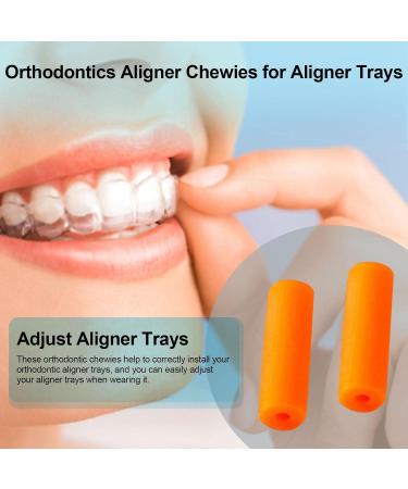 Skrskr Orthodontic Dental Chewies for Invisalign - High-Quality Silicone Aligner Tray Seater in 6 Colors with Box & Orange Flavor - Buy Online on GoSupps.com