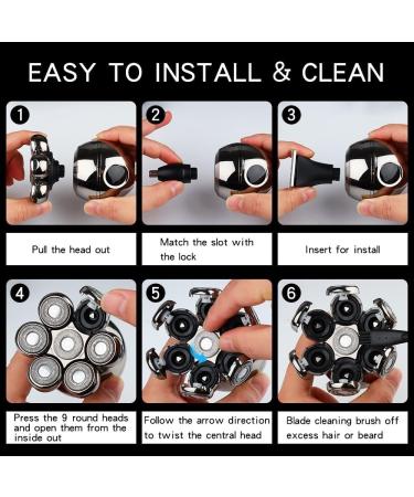 5 in 1 Electric Head Shaver for Bald Men - Cordless Waterproof Grooming Kit with Clippers Nose Trimmer & LCD Display - Buy Online on GoSupps.com