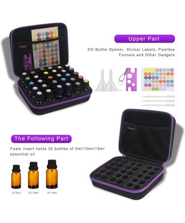Canboc 30 Bottle Essential Oil Storage Holder Organizer Carrying Case - Black | Travel Bag for Young Living Oils with Labels & Bottle Opener - Buy Online on GoSupps.com