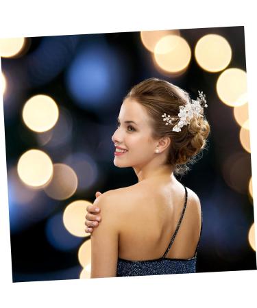 FRCOLOR Special Occasion Headpiece wedding hair for brides Flower hair rhinestone hair bridal hair clip wedding combs for hair for bride Alloy fancy white crystal Bridesmaid Hair Comb - Buy Online on GoSupps.com