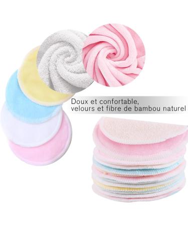 Bamboo Fiber Makeup Remover Pads - 16 Pack | Organic Cotton Rounds for All Skin Types | Zero Waste, Washable | Includes Laundry Bag and Storage Bag - Buy Online on GoSupps.com