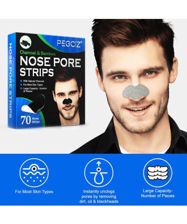 Tiuedu Blackhead Pore Strips - 70PCS Charcoal Nose Strips for Deep Cleansing & Instant Blackhead Removal | Natural Pore Cleaner for Men - Buy Online on GoSupps.com