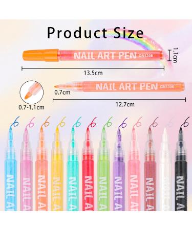Owelth 12 Colors 3D Nail Polish Pencil Set - DIY Nail Art Tools for Creative Manicure & Halloween Designs - Buy Online on GoSupps.com
