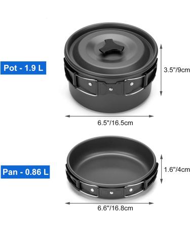 Odoland 12pcs Camping Cookware Mess Kit with Mini Stove - Lightweight Pot, Pan, Kettle, 2 Cups, Fork, Spoon Set for Backpacking, Camping, Hiking, Picnic - Outdoor Cooking Equipment - Buy Online on GoSupps.com