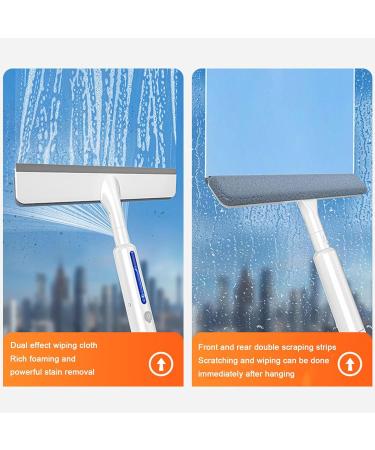 Window Washing Broom | long Handle Glass Cleaning Wiper |heavy Duty Window Broom Window Scrubbing Broom Removable Double Sided Non Slip Window Cleaning Tools With Cleaning Pads - Buy Online on GoSupps.com