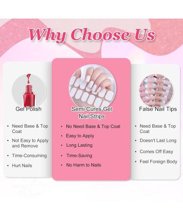 Ceboic Self-Adhesive Nail Foils - 22pcs Gel Nail Polish Strips Salon Quality White Full Wraps UV/LED Lamp Required - Perfect for Finger & Toenails - Buy Online on GoSupps.com