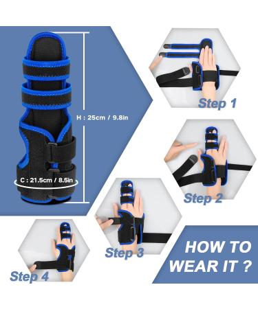 Trigger Finger Splint - Support for Middle Index Little & Ring Fingers | Hand Brace for Fractures Arthritis & Mallet Finger (Right Hand) - One Size Blue - Buy Online on GoSupps.com