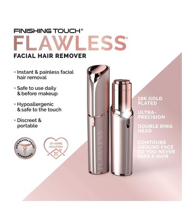 Finishing Touch Flawless Women's Hair Remover White/Rose Gold + Brows Eyebrow Pencil Trimmer Purple - Buy Online on GoSupps.com