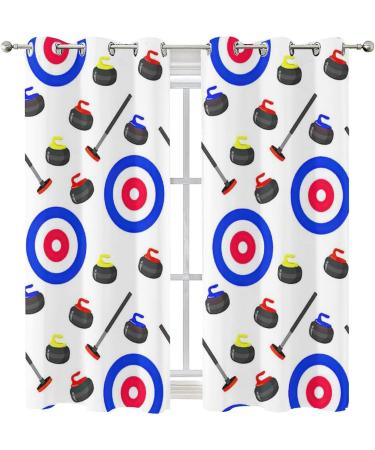 Shop Curling Curtains - Winter Sports Inspired Blackout Panels Thermal Insulated & Noise Reducing - 63" L x 27.5" W - International Shipping Available - Buy Online on GoSupps.com