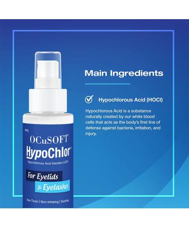 OCuSOFT Hypochlor Hypochlorous Acid 0.02% Eyelid Spray - 59ml | Soothes Irritated Eyelids - Buy Online on GoSupps.com