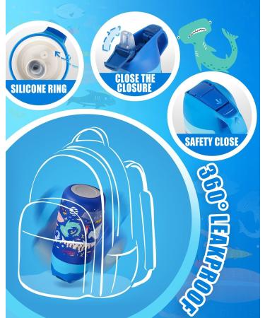 FEIJIAN Kids 12oz Insulated Water Bottle with Straw Lid - BPA-Free Stainless Steel Tumbler for Toddlers - Leak-Proof & Reusable - Ocean Blue - Buy Online on GoSupps.com