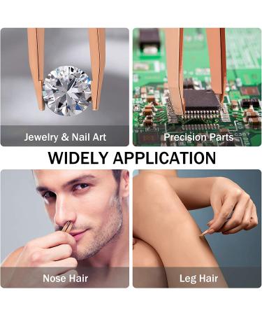 6-Piece Eyebrow Tweezers Set with Curved Scissors, Brush, Stainless Steel Remover Tools in Storage Case - Daily Beauty Kit for Women and Girls - Buy Online on GoSupps.com