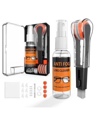 Maxsure Glasses Cleaning Kit 8 in 1 Glasses Cleaner with Brush & Cleaning Cloth Portable Eyeglass Repair Kit with Screws & Glasses Nose Pads Removes Dust Grease and Stains for All Lens Black
