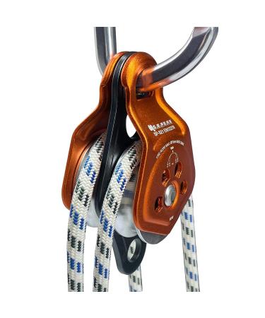 S.E.PEAK 30kN Double Pulley Sheave w/ Swing Plate CE - High Strength Rescue Pulley for Zipline Climbing & Rock Rescue - Fits 13mm Rope - Holds Up to 6750lbs - Orange - Buy Online on GoSupps.com