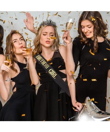 Didder Birthday Crown Crystal Tiara & Queen Sash Set - Black - Buy Online on GoSupps.com